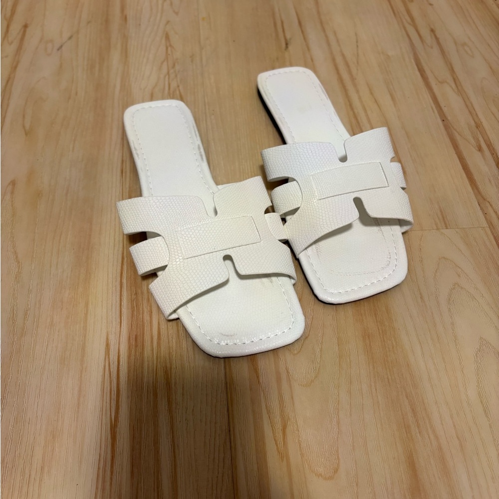 Women's White Slide Sandals flip flops